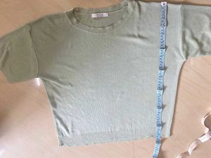 Sage Green Knit T-Shirt .( size - M)