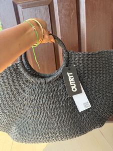 Outry by AZORTE Black Crochet Hobo Bag