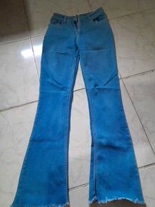 Trendy Blue Flare Jeans