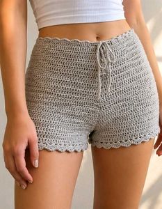 Soft girl Crochet High-Waisted Shorts