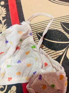 Cute Heart Print Cotton Bra