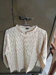 Printed Beige Kurta
