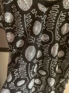 Black &amp; White Embellished kurta