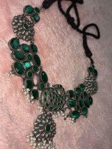 Green Stone Peacock Necklace