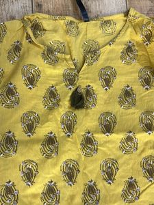 Yellow Printed Kurta