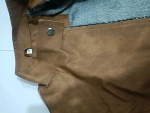 Brown Faux Suede Moto Jacket