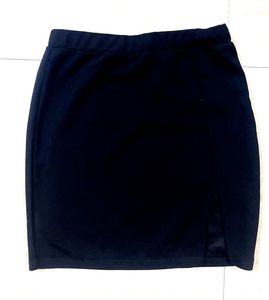 Black Mini Skirt with Side Slit