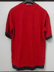 Red T-Shirt with Navy Trim