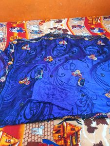Purple Embroidered Saree with Blouse