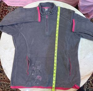 Gray Fleece Half-Zip Sweater