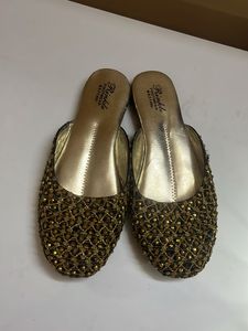 Embellished Golden Flats