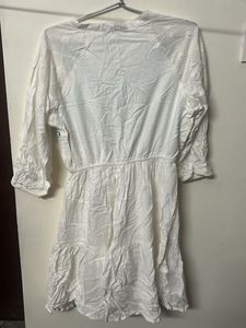 Embroidered White Dress