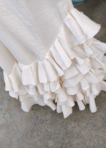 Cream Ruffled Maxi Dress