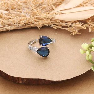 Sparkling Pear Cut Gemstone Ring 2 pics