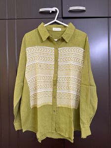 PAC Green Printed Casual Shirt