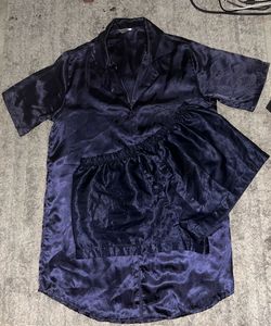 Silky Satin Navy Blue Mix &amp; Match SleepwearSet (An