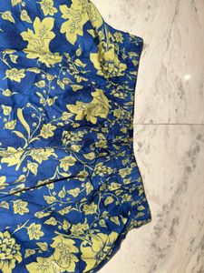Blue Floral Mini Skirt