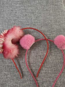 Cute Pink Fuzzy Headbands