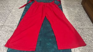 Vibrant Red Palazzo Pants