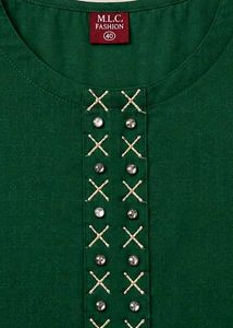 Elegant Green Kurta with Embellishment