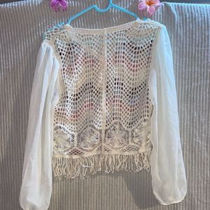 Boho Crochet Knit Cardigan