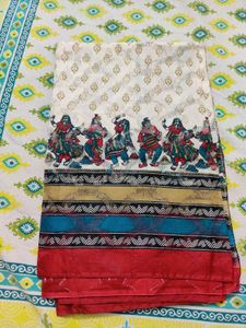 Cotton Tissue Saree Barat Work