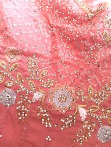 Beautiful Embellished Peach Kurta Set