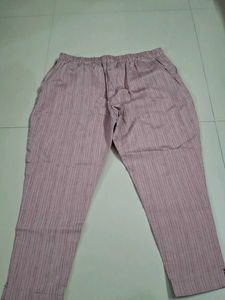 Pink Striped Cropped Trousers