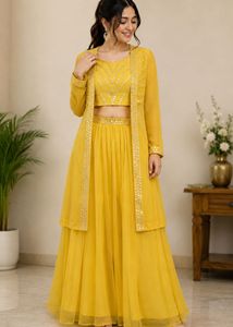 Yellow Embellished Lehenga Set