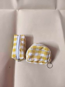 Cute Gingham Pouches (Set of 2)