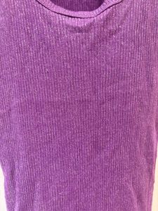Sparkly Purple Ribbed Tank Top