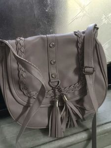 Stylish Crossbody Bag with Tassels Lilac Purple