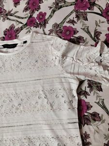 Chic White Lace Trim Top