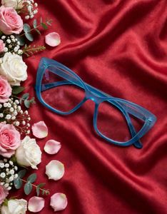 Eyemyeye Nerdlane Blue Full Frame Cat Eye Glasses