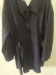 Chic Black Button-Up Oversized Shirt
