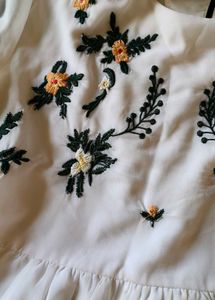 Embroidered White top