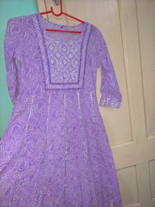 Beautiful Lilic Embroidery Design And Printed Grown