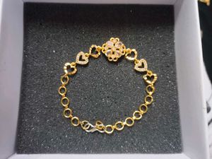 Gold Plated Bracelet with Heart Charms