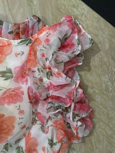 Floral Print Ruffled Blouse