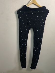 Stylish Navy Polka Dot Leggings
