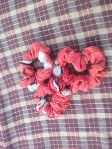 Pink Scrunchies Combo Of 3