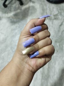 lavender &amp; Gold Press-On Nails