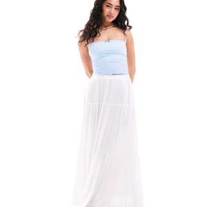 💙 Bershka Strappy Straight Neck Cami Top – Blue G