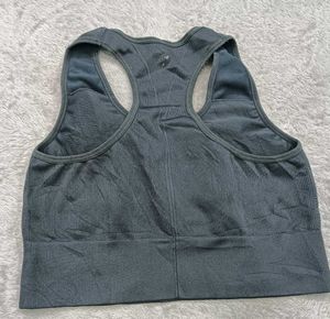 Stylish Gray 🇲🇾Ribbed Sports Bra