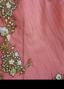 bust 38 Peach Embellished Gown