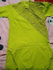 Lime Green Printed Kurta
