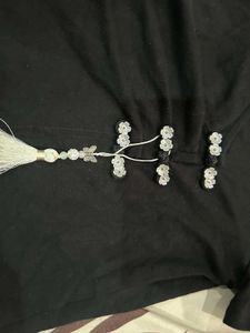 Black Korean/Chinese style top with Tassel Detail