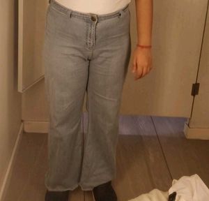 Light Wash Wide Leg Denim Jeans