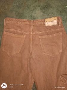 y2k rust light wash brown denim cargo jeans baggy