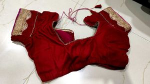 Velvet Blouse Burgundy Colour